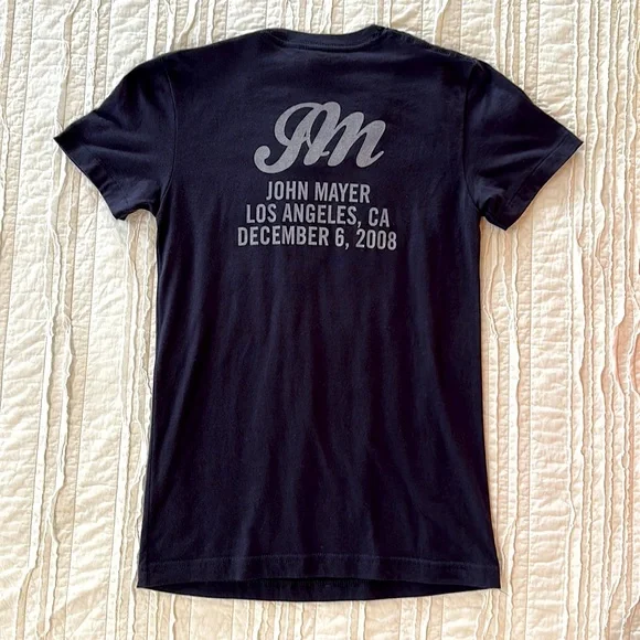 JOHN MAYER 2008 Los Angeles T-Shirt Official Tee Navy Blue “City Love” Silver M - Picture 4 of 7